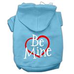 Be Mine Screen Print Pet Hoodies Baby Blue Size Lg