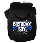 Birthday Boy Screen Print Pet Hoodies Black Size Lg