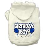 Birthday Boy Screen Print Pet Hoodies Cream Size Lg