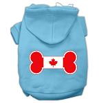 Bone Shaped Canadian Flag Screen Print Pet Hoodies Baby Blue L