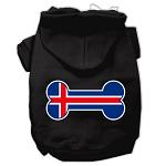 Bone Shaped Iceland Flag Screen Print Pet Hoodies Black L