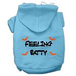 Feeling Batty Screen Print Pet Hoodies Baby Blue Size Lg