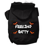 Feeling Batty Screen Print Pet Hoodies Black Size Lg