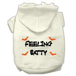 Feeling Batty Screen Print Pet Hoodies Cream Size Lg