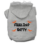 Feeling Batty Screen Print Pet Hoodies Grey Size Lg