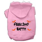 Feeling Batty Screen Print Pet Hoodies Light Pink Size Lg