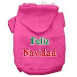 Feliz Navidad Screen Print Pet Hoodies Bright Pink L