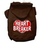 Heart Breaker Screen Print Pet Hoodies Brown Size Lg