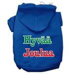 Hyvaa Joulua Screen Print Pet Hoodies Blue L