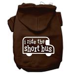 I ride the short bus Screen Print Pet Hoodies Brown Size L