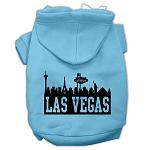 Las Vegas Skyline Screen Print Pet Hoodies Baby Blue Size Lg