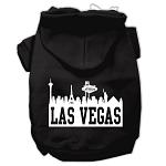 Las Vegas Skyline Screen Print Pet Hoodies Black Size Lg