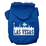 Las Vegas Skyline Screen Print Pet Hoodies Blue Size Lg