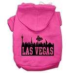 Las Vegas Skyline Screen Print Pet Hoodies Bright Pink Size Lg