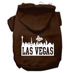 Las Vegas Skyline Screen Print Pet Hoodies Brown Size Lg