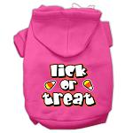 Lick Or Treat Screen Print Pet Hoodies Bright Pink Size L