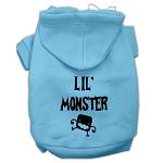 Lil Monster Screen Print Pet Hoodies Baby Blue Size Lg