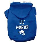 Lil Monster Screen Print Pet Hoodies Blue Size Lg