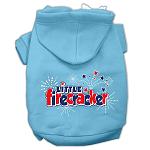 Little Firecracker Screen Print Pet Hoodies Baby Blue L