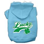 Lucky Swoosh Screen Print Pet Hoodies Baby Blue Size Lg