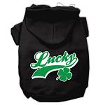 Lucky Swoosh Screen Print Pet Hoodies Black Size Lg