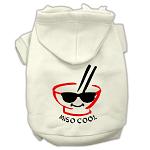 Miso Cool Screen Print Pet Hoodies Cream Size Lg