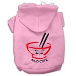 Miso Cute Screen Print Pet Hoodies Pink Size Lg