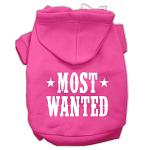 Most Wanted Screen Print Pet Hoodies Bright Pink Size Lg