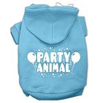 Party Animal Screen Print Pet Hoodies Baby Blue Size Lg