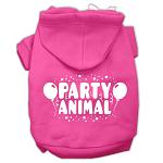 Party Animal Screen Print Pet Hoodies Bright Pink Size Lg