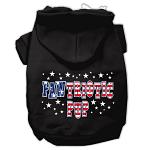 Pawtriotic Pup Screen Print Pet Hoodies Black Size Lg