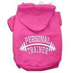 Personal Trainer Screen Print Pet Hoodies Bright Pink Size Lg