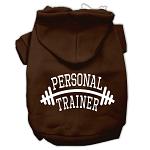 Personal Trainer Screen Print Pet Hoodies Brown Size Lg