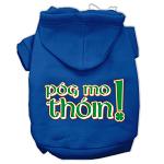 Pog Mo Thoin Screen Print Pet Hoodies Blue Size Lg