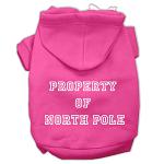 Property of North Pole Screen Print Pet Hoodies Bright Pink Size L