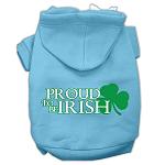 Proud to be Irish Screen Print Pet Hoodies Baby Blue Size Lg