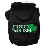 Proud to be Irish Screen Print Pet Hoodies Black Size Lg