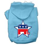 Republican Screen Print Pet Hoodies Baby Blue Size Lg