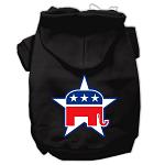 Republican Screen Print Pet Hoodies Black Size Lg