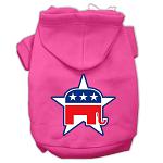 Republican Screen Print Pet Hoodies Bright Pink Size Lg