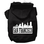 San Francisco Skyline Screen Print Pet Hoodies Black Size Lg