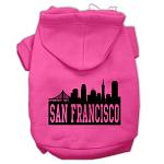 San Francisco Skyline Screen Print Pet Hoodies Bright Pink Size Lg