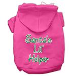 Santa's Lil' Helper Screen Print Pet Hoodies Bright Pink Size Lg