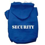 Security Screen Print Pet Hoodies Blue Size Lg