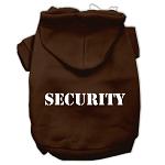 Security Screen Print Pet Hoodies Brown Size Lg