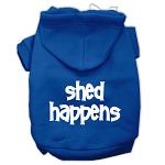 Shed Happens Screen Print Pet Hoodies Blue Size Lg