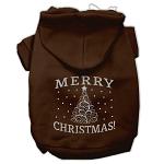 Shimmer Christmas Tree Pet Hoodies Brown Size Lg