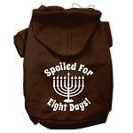 Spoiled for 8 Days Screenprint Dog Pet Hoodies Brown Size Lg