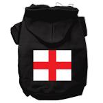 St George's Cross (English Flag) Screen Print Pet Hoodies Black Size Lg