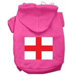 St George's Cross (English Flag) Screen Print Pet Hoodies Bright Pink Size Lg